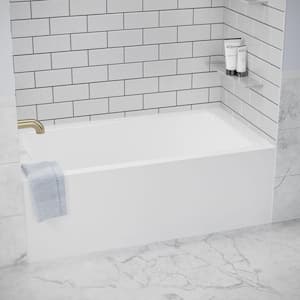 Grayley 60 in. L x 30 in. W Acrylic Left Hand Drain Rectangular Alcove Bathtub in White with Chrome Trim