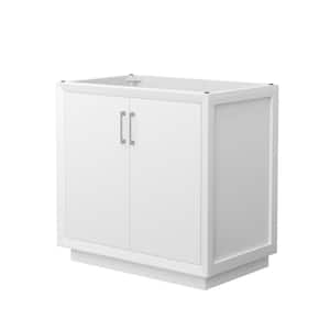 Strada 35.25 in. W x 21.75 in. D x 34.25 in. H Single Bath Vanity Cabinet without Top in White