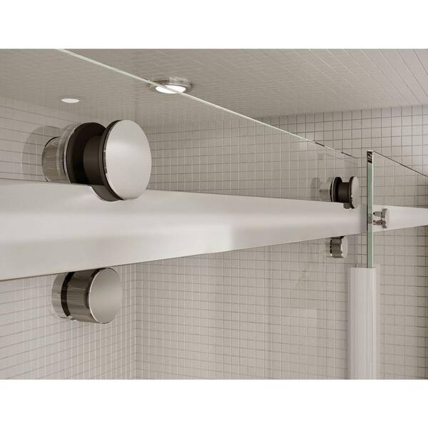 Utile Metro 32 in. x 48 in. x 83.5 in. Center Drain Alcove Shower Kit in Soft Grey with Chrome Shower Door