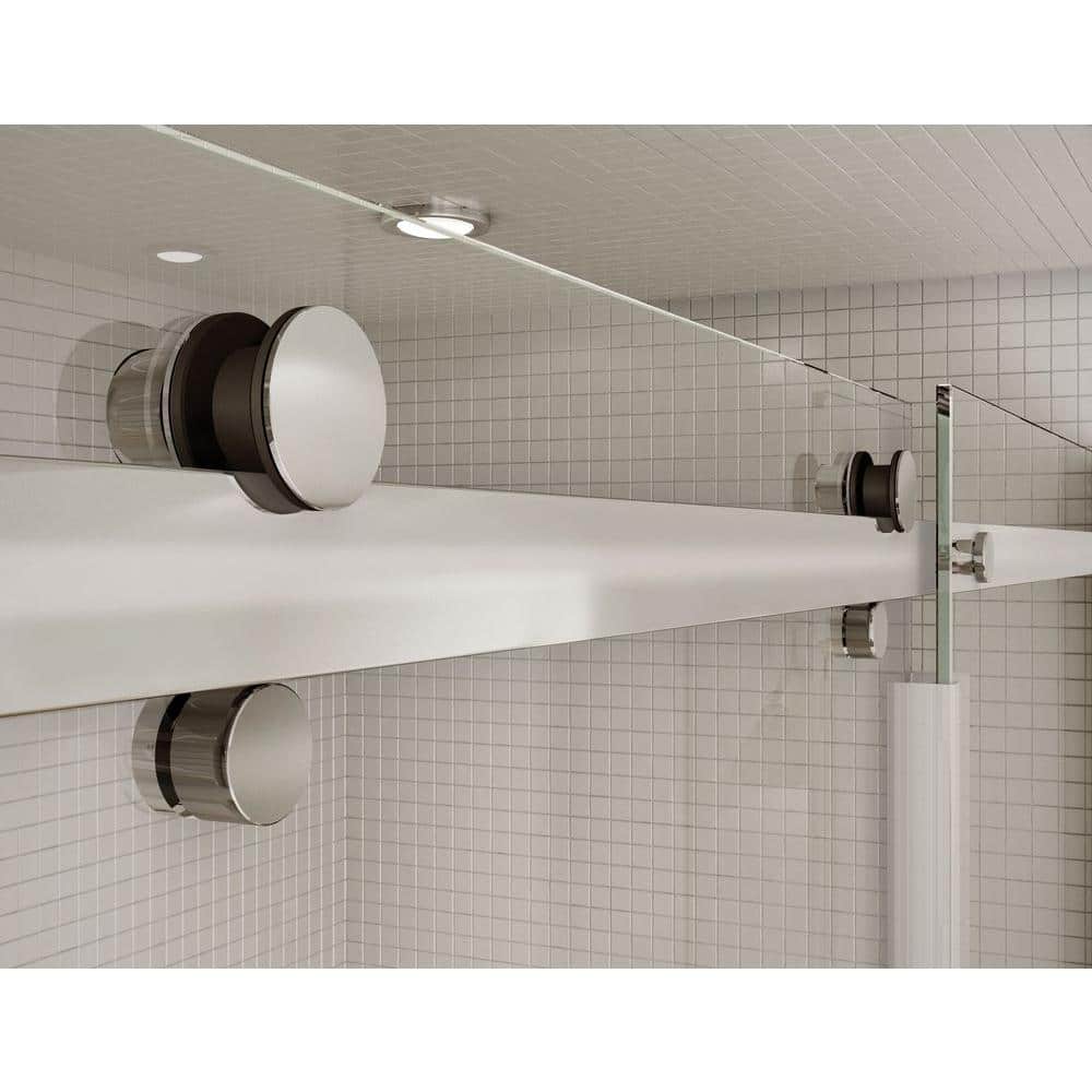 Halo 48'' Semi-Frameless Sliding Shower Door with Clear Tempered Glass