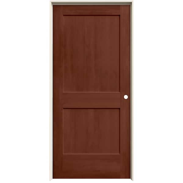 JELD-WEN 36 in. x 80 in. Monroe Amaretto Stain Left-Hand Solid Core Molded Composite MDF Single Prehung Interior Door