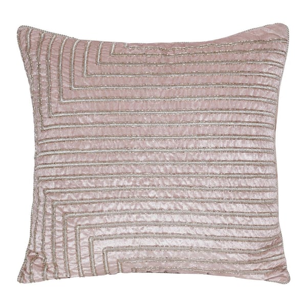 Unbranded Cosmopolitan Blush Pink Geometric Beaded 20 in. x 20 in. Indoor/ Outdoor Throw Pillow