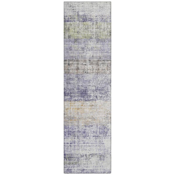 Chantille Machine Washable Indoor/Outdoor Abstract ACN2388 Lavender 2 ft. x 7 ft. Runner Rug