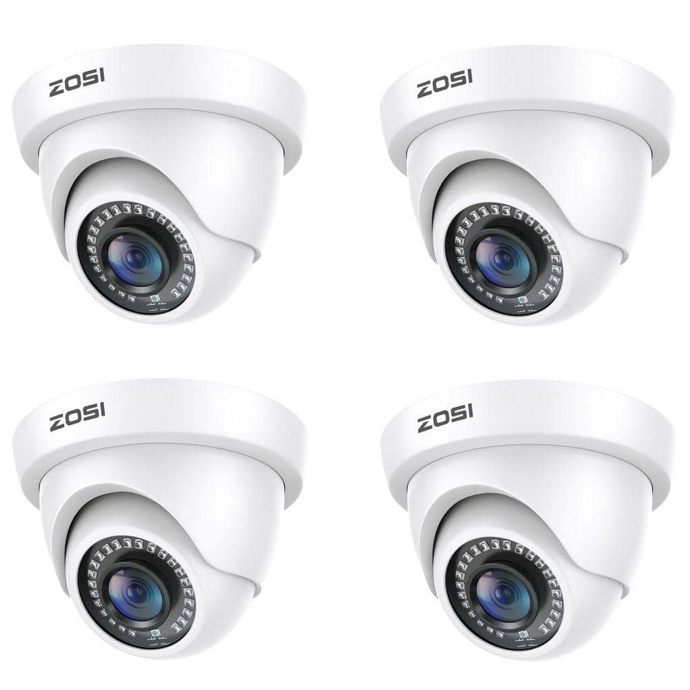 w*4様 カメラ ZOSI 4Pcs 2MP Hardwired Hybrid 4 in 1 TVI CVI AHD CVBS Security