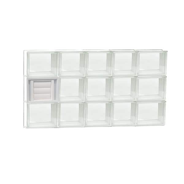 Clearly Secure 32.75 in. x 17.25 in. x 3.125 in. Frameless Clear Glass Block Window with Dryer Vent