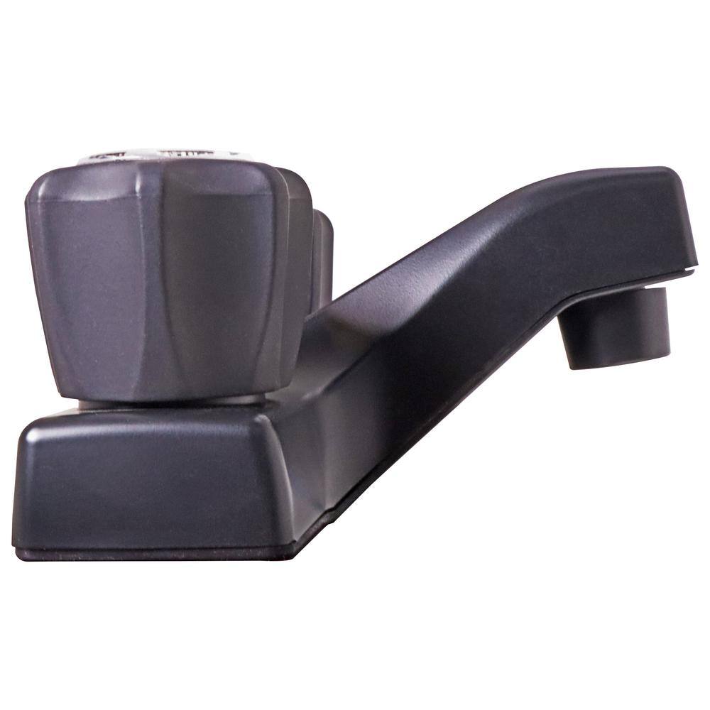 Matte Black Acrylic 4" Centerset Bathroom Faucet with Pop-Up Drain