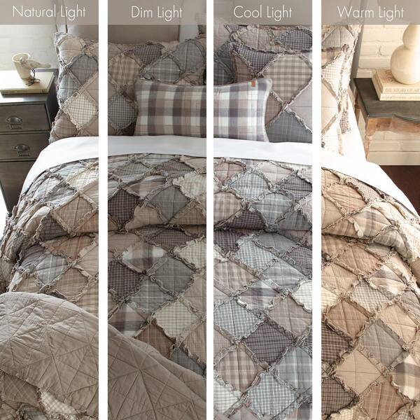 DONNA SHARP Smoky Mountain 3-Piece Beige, Grey, Ivory Queen