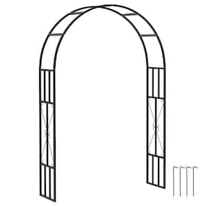 59.1 in. x 87.8 in. Steel Garden Arch Trellis, Garden Arbor Trellis for Climbing Plants Roses Wisteria Vines