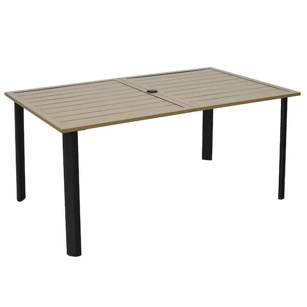 Anmutig Metal Outdoor Dining Table with Umbrella Hole
