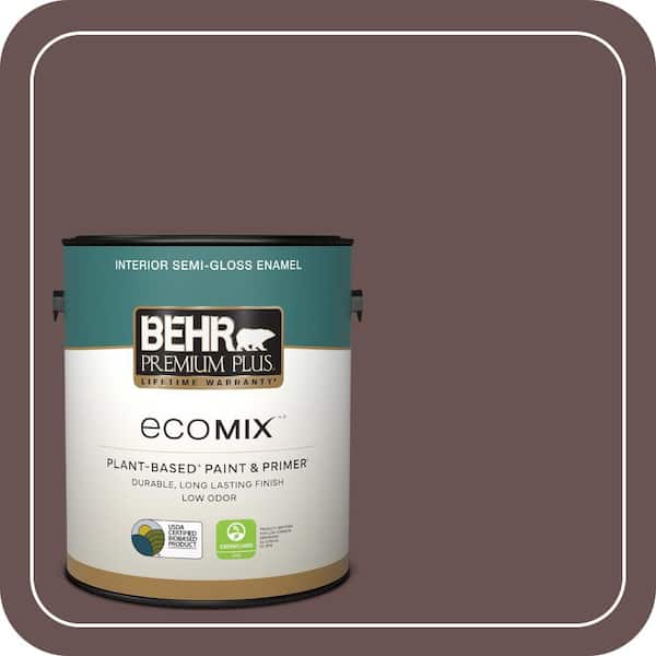 1 gal. #MQ1-42 Briar Wood Semi-Gloss Enamel EcoMix Plant-Based Interior Paint & Primer
