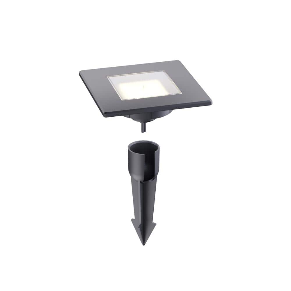 10-Watt Equivalent 150 Lumens Low Voltage Black Integrated LED Square Outdoor InGround Well/Deck Light -  Hampton Bay, 112-90000004-1