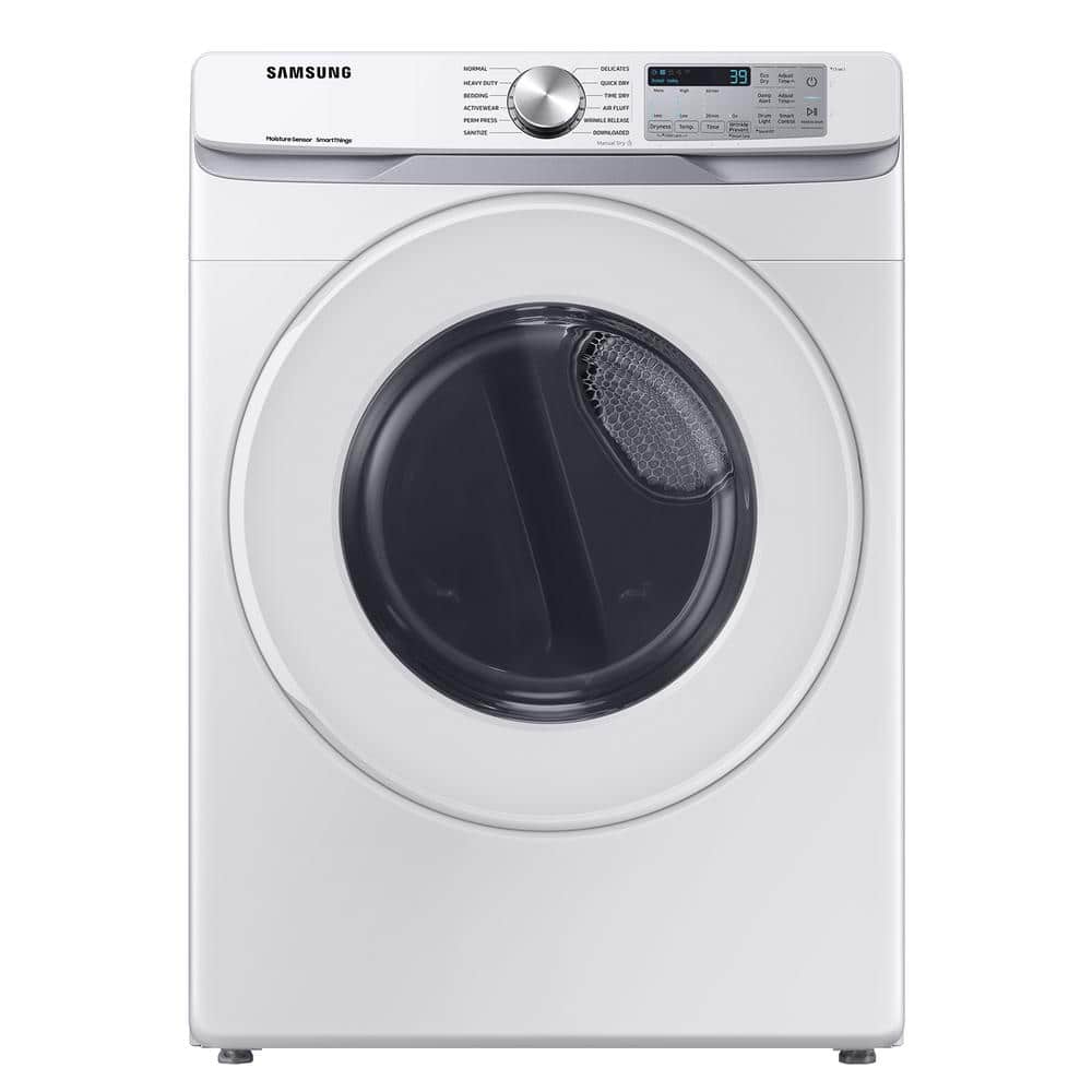 Samsung 7.5 cu.ft. vented Front Load Smart Electric Dryer with Sensor Dry in White