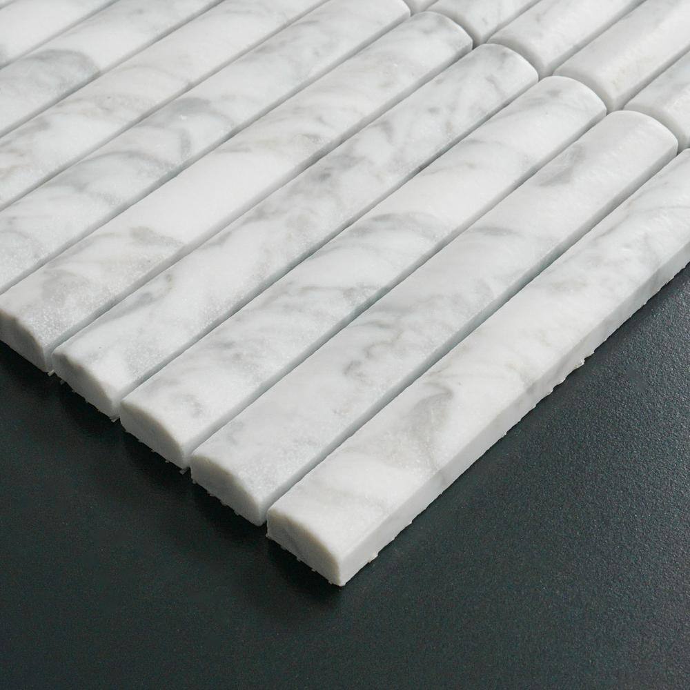 White Marble Linear Mosaic Tile for Wall and Floor