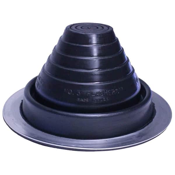 Black EPDM Flexible Roof Jack Pipe Boot Metal Roofing Pipe Flashing, Pipe OD 1/4 in. to 5 in.