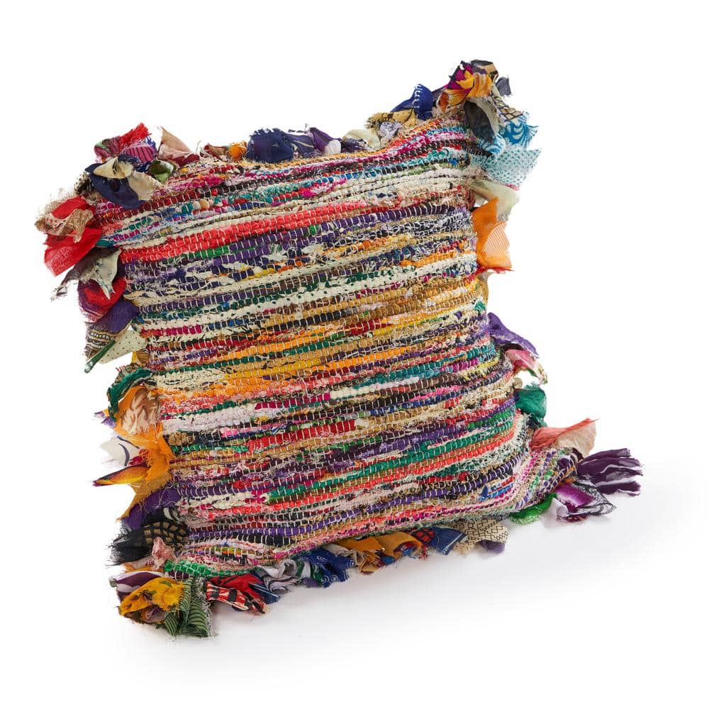 Rafi Multicolor 18" Square Polyester Throw Pillow