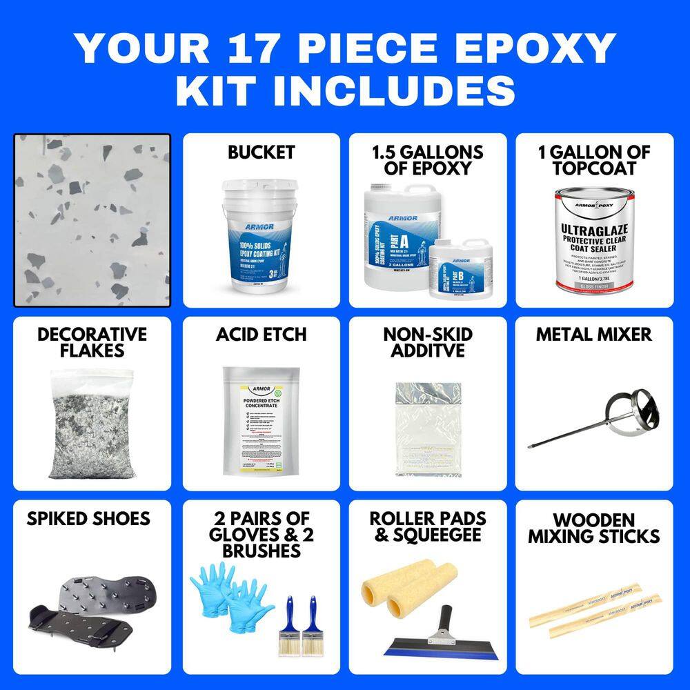 Designer Gray 300 Sq Ft Epoxy Garage Floor Kit