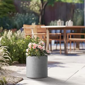 Lightweight 13in. W. x 13 in. Stone Finish Extra Large Tall Round Concrete Plant Pot/Planter for Indoor and Outdoor