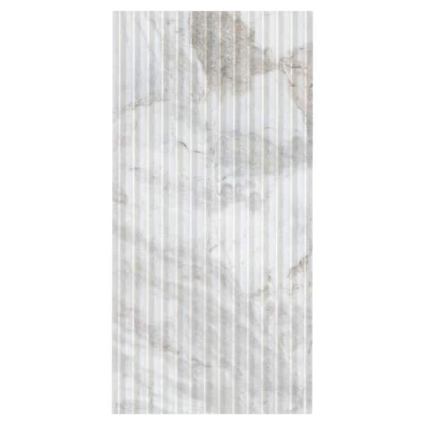 Arabescato Venato Valentino Fluto 12 in. x 24 in. Honed Fluted Marble Wall Tile (50 cases/200 sq. ft. /pallet)
