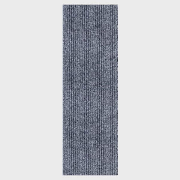 PLAYA RUG Heavy Duty Solid Gray 31 in. W x 11 ft. L Indoor/Outdoor Runner Rug/Stair Runner 28.6 sq. ft.