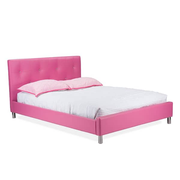 Baxton Studio Barbara Pink Full Upholstered Bed