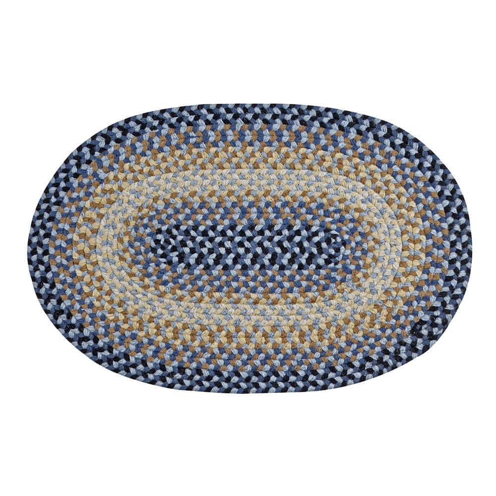 Better Trends Woodbridge Oval Braid Collection Blue 20
