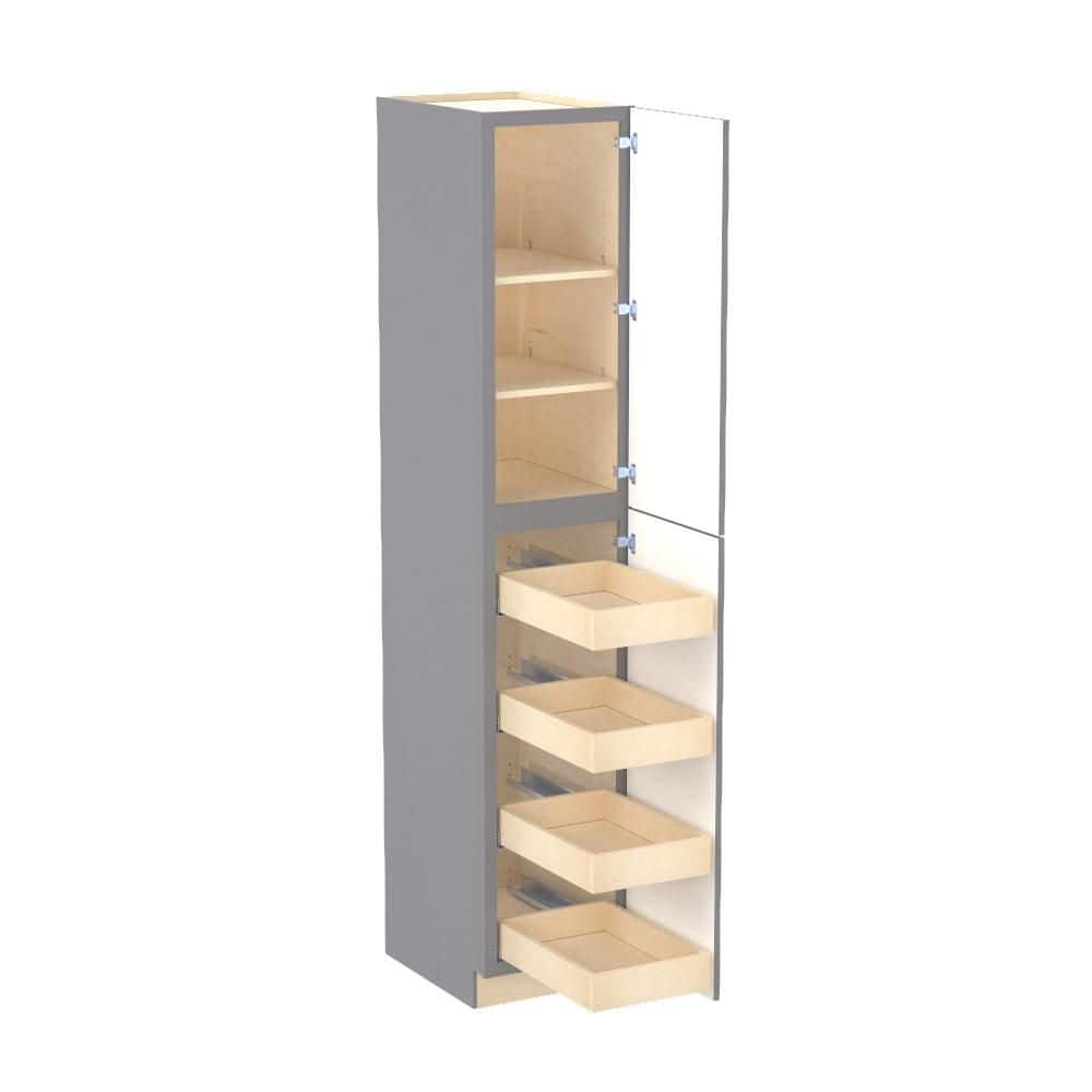 Franklin 18 in. W x 24 in. D x 96 in. H Assembled Plywood Pantry Kitchen Cabinet in Veiled Gray with 4ROT Soft Close RH price history on PriceWatchPro