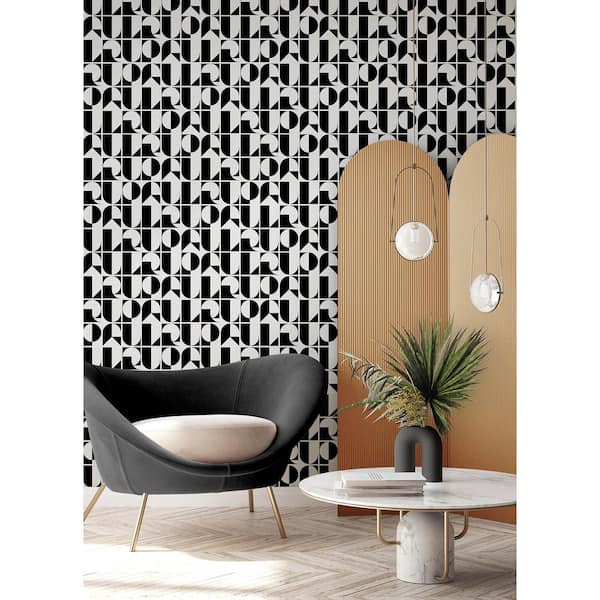 RuDeco Black Vinyl Peel and Stick Wallpaper