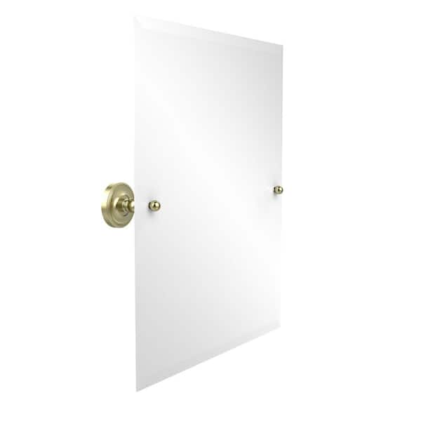 Allied Brass Prestige Regal Collection 21 in. x 26 in. Frameless Rectangular Single Tilt Mirror with Beveled Edge in Satin Brass