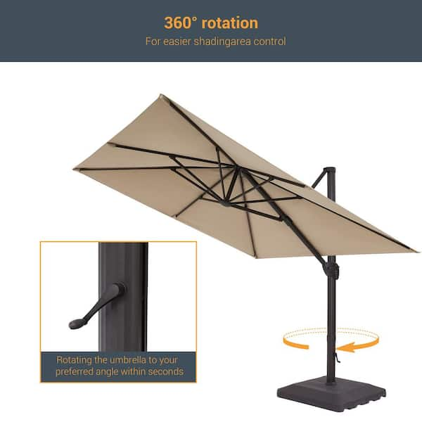 Sonkuki 11 ft. Round Aluminum 360-Degree Rotation Cantilever Offset Outdoor  Patio Umbrella with a Base in Navy Blue R-BRELA-JC33BL - The Home Depot