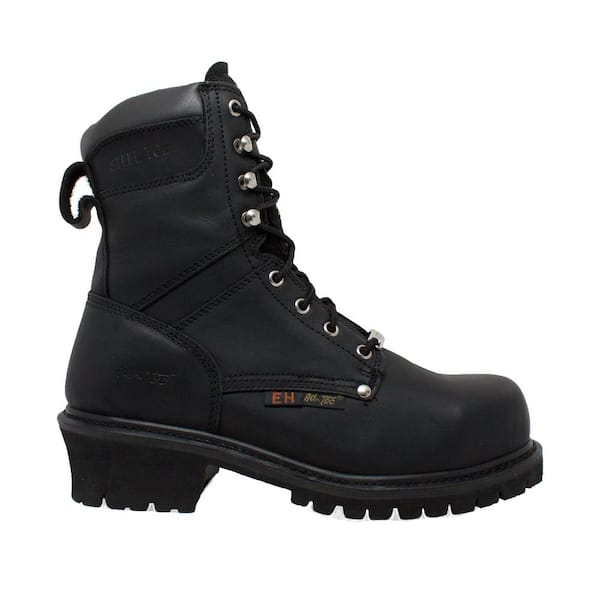 AdTec Men's Waterproof 9'' Logger Boot - Steel Toe - Black Size 10.5(M)