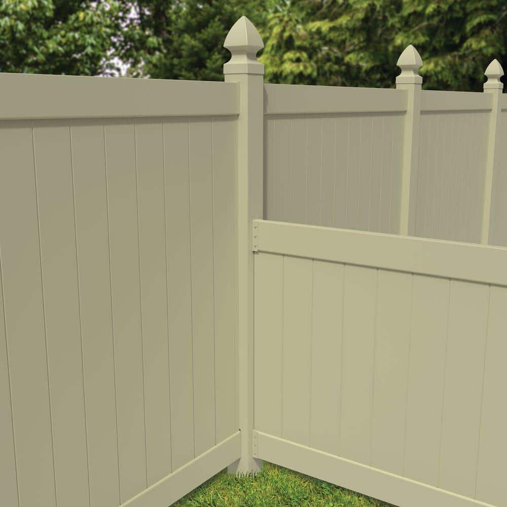Off-White Vinyl Fence Transition Post Bracket