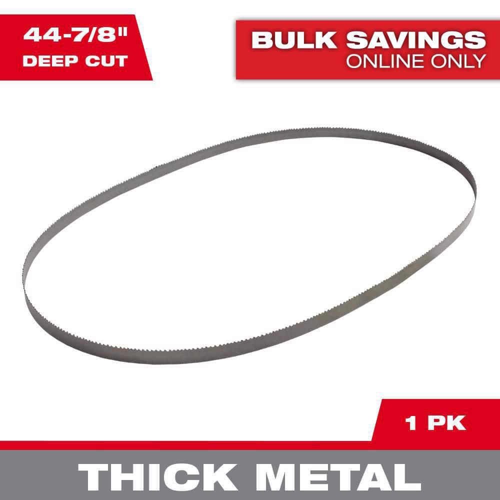 Milwaukee Deep Cut Band Saw Blade - 44-7/8" Length, 10/14 Vari-Pitch, Bi-Metal, Cuts Steel, Bulk Pack Of 10 Blades