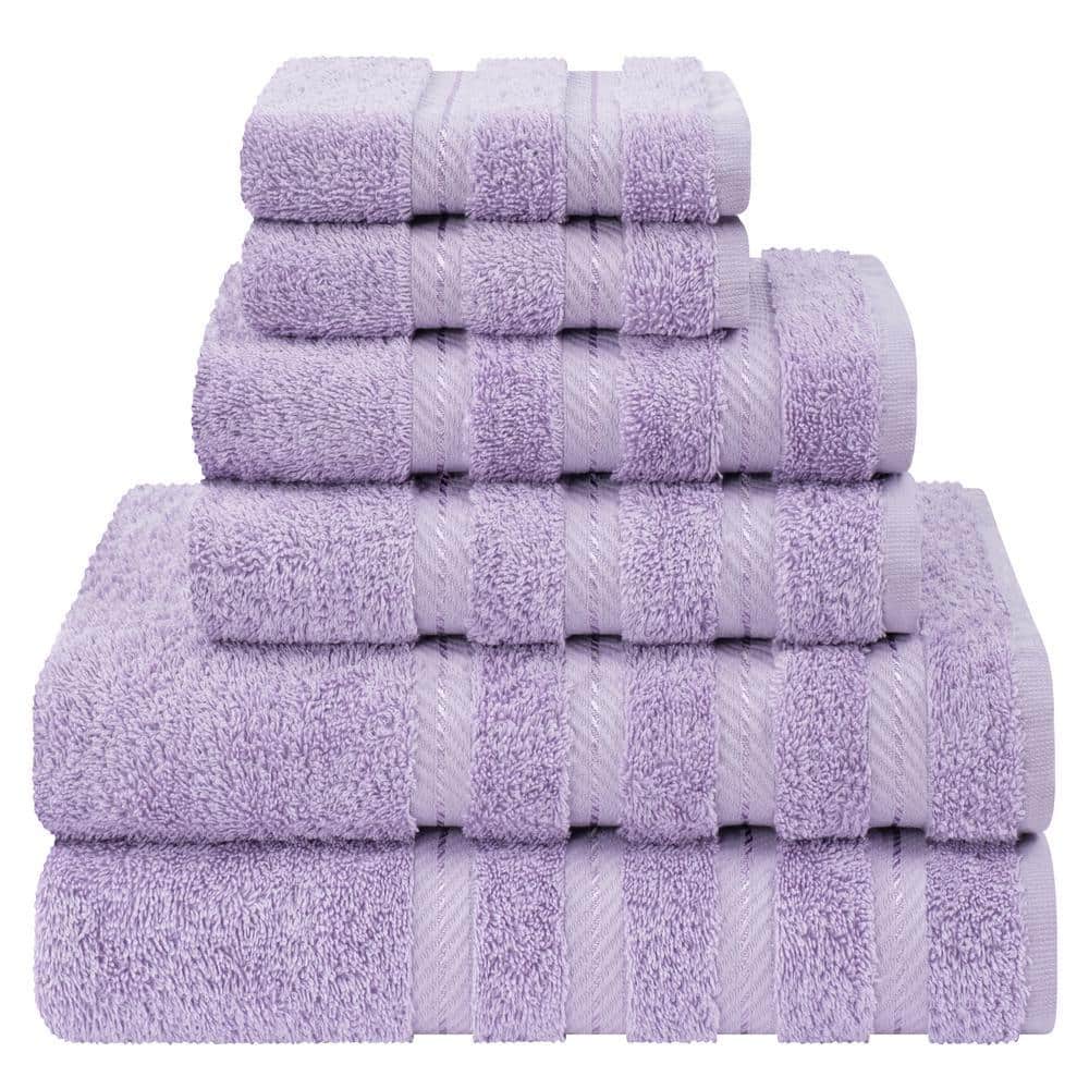 American Soft Linen Lilac 6-Piece Turkish Cotton Towel Set 6pc-Lilac-E19