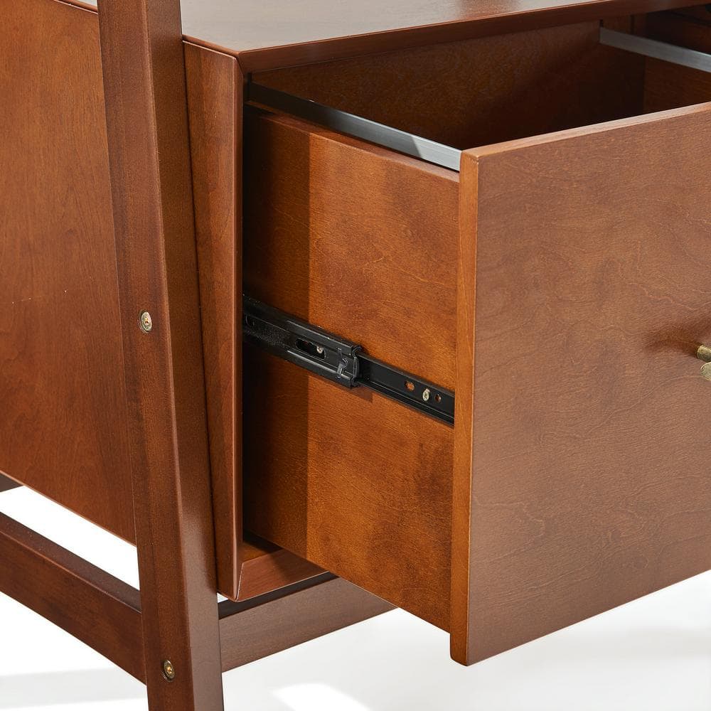 Landon Mid-Century Mahogany Narrow Etagere Bookcase
