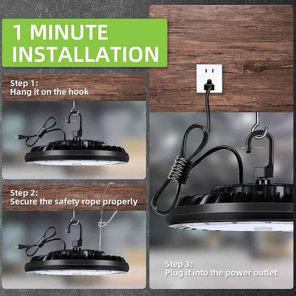 Lukyamzn 200W UFO LED High Bay Light Fixture 5000K Daylight 26000