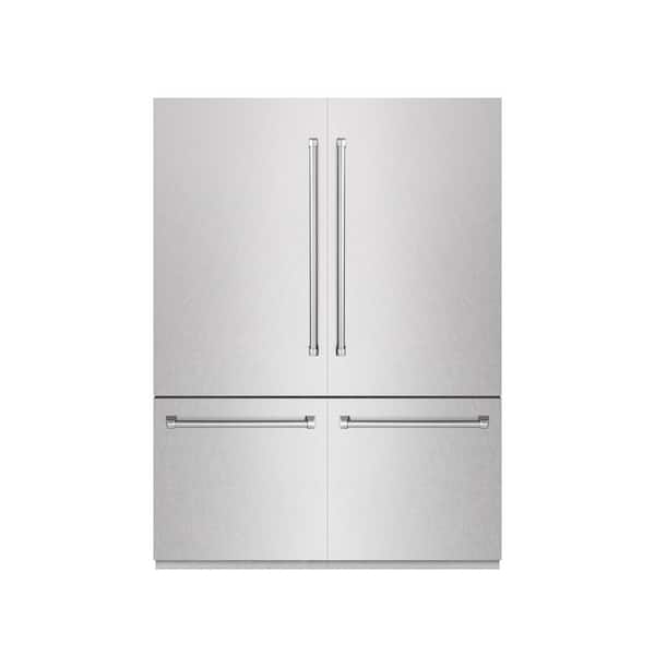 60 in. French Door Built-In Refrigerator with Water Dispensers in Satin Stainless Steel with Graphite Gray Interior