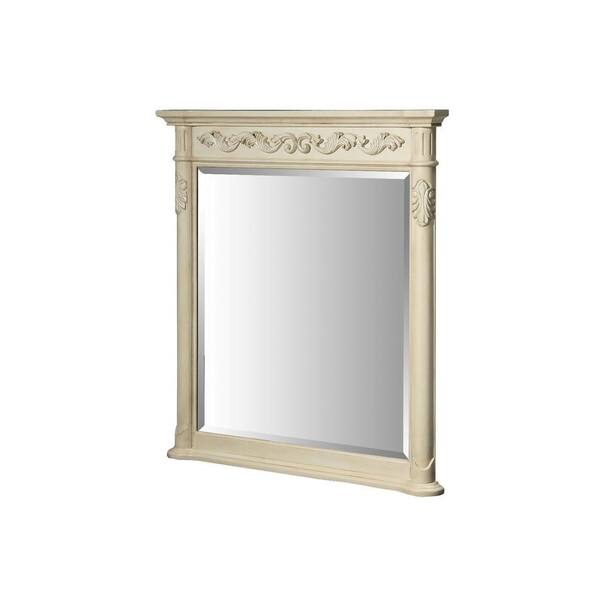Hembry Creek Windsor 36 in. W x 40 in. L Wall Mount Mirror in Antique Bisque