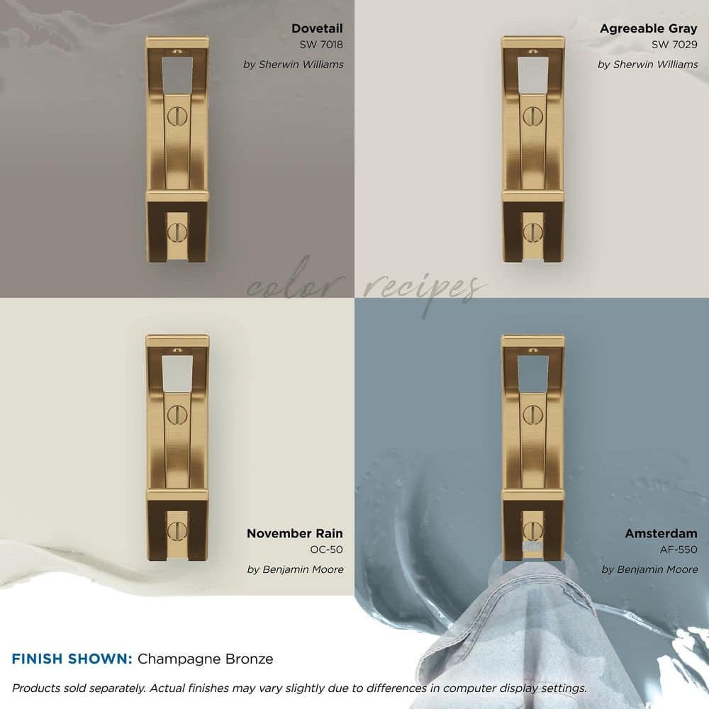 Champagne Bronze Double Prong Decorative Metal Wall Hook