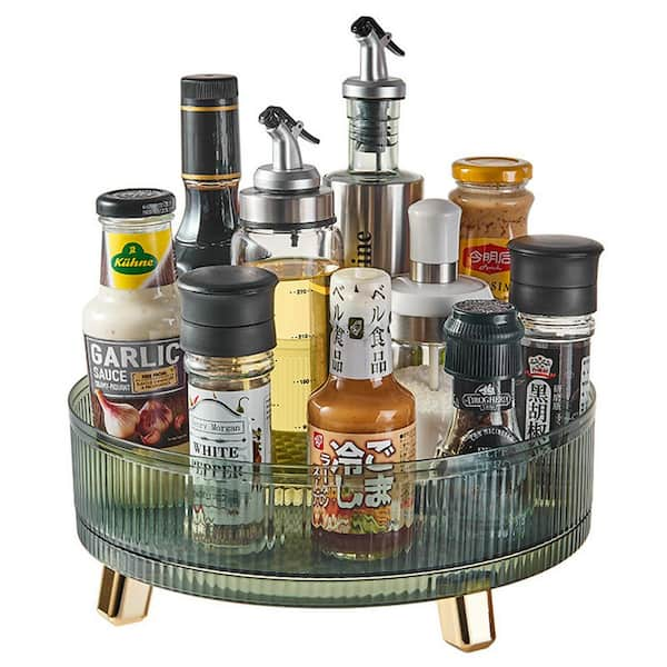 360 Rotation Non-Skid Spice Rack Pantry Cabinet Turntable with Seasoning  Storage Box Rotating Organizer for Kitchen Condiment