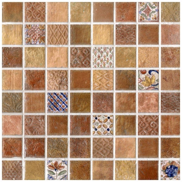 Merola Tile Mosaico Valise 2 Decor 7-13/16 in. x 7-13/16 in. Ceramic Wall Tile