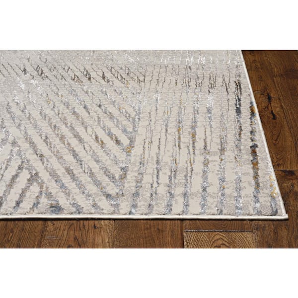 Aleah Ivory/Grey 7 ft. x 10 ft. Area Rug