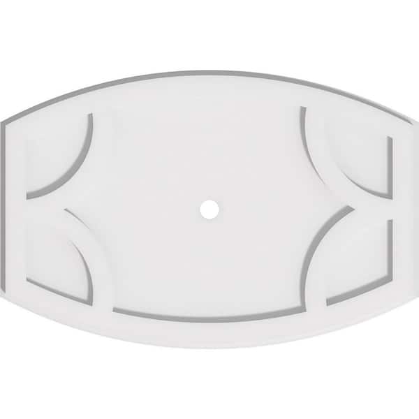 Ekena Millwork 22 in. x 14.62 in. x 1 in. Kailey Architectural Grade PVC Contemporary Ceiling Medallion