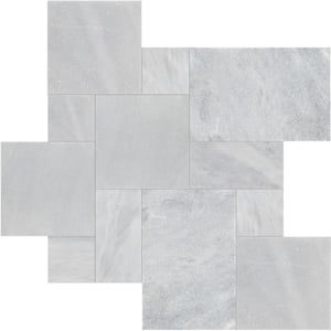 Cosmic Gray Pattern 16 in. x 24 in. Rectangle Sandblast Marble Paver Kit (120 pieces/160 sq. ft./Pallet)