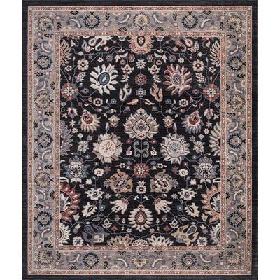 Gramercy Black 5 ft. x 7 ft. Floral Area Rug
