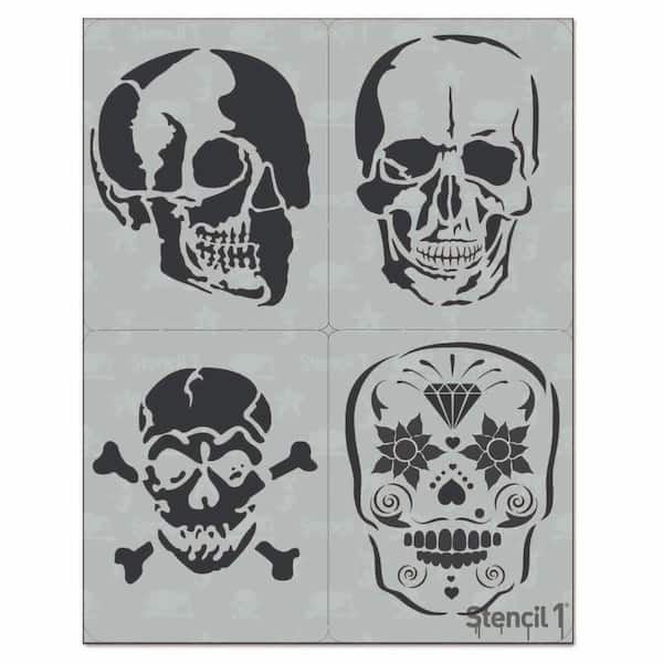  Stencil Stop GG Skull Pattern Stencil - Reusable for DIY  Projects, Painting, Drawing, Crafts - 14 Mil Mylar Plastic (12 x 6.25  inches) : Arts, Crafts & Sewing
