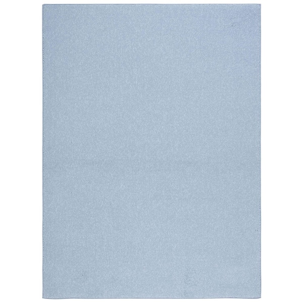 River 5 ft. x 8 ft. Blue Solid Marle Area Rug