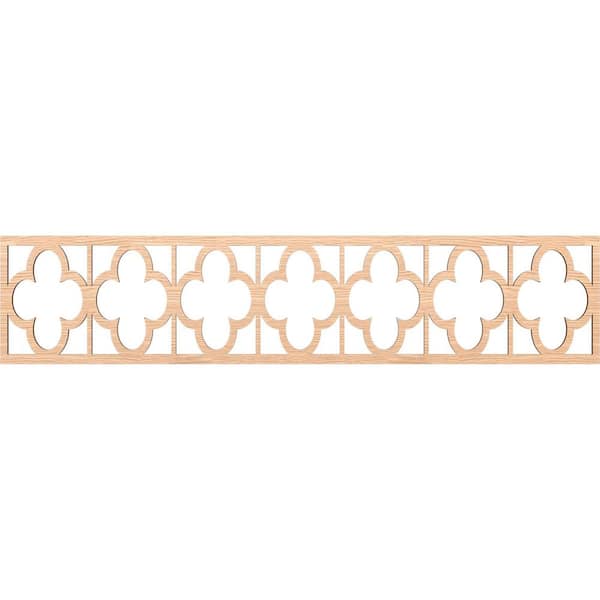 Ekena Millwork Woodall Fretwork 0.25 in. D x 46.75 in. W x 10 in. L Red Oak Wood Panel Moulding