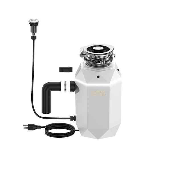 Bright Diamond Corded Moonstone 1 HP Continuous Feed Super Quiet Garbage Disposal, Air Switch and LED Light