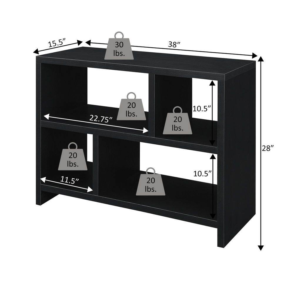 Northfield Modern Black 3-Tier Console Bookcase