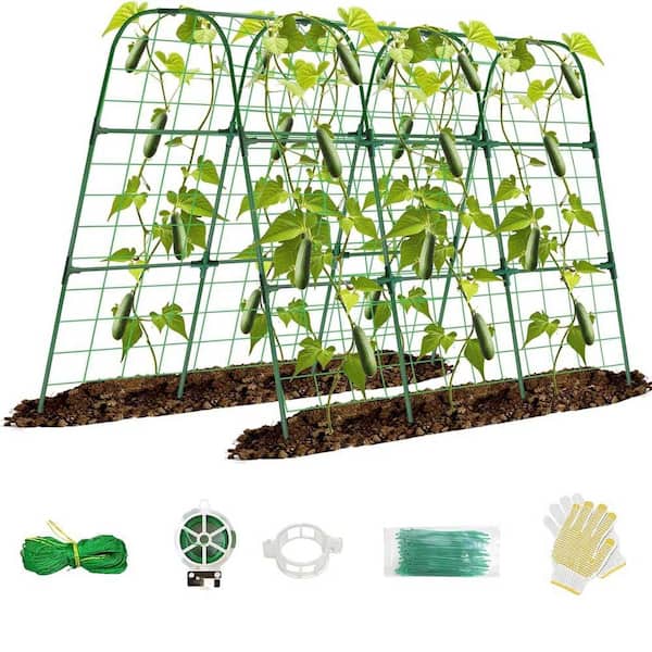 .N/A 48 in. U-Shape Metal Arch Garden Trellis for Climbing Plants, Vegetables, and Vine Crops